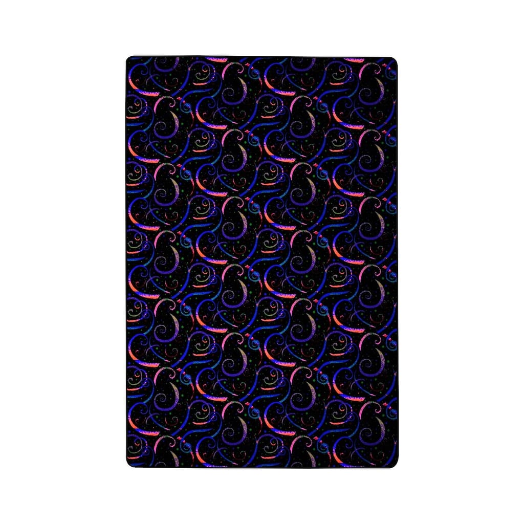 4'x6' area rug in Fluorescent - durable soft decorative rug for home, living room & bedroom - 6' x 7'