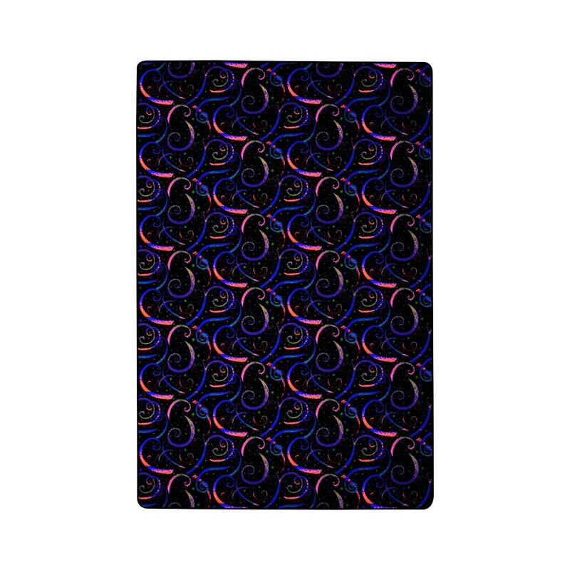 6'x9' area rug in Fluorescent - durable soft decorative rug for home, living room & bedroom - 6' x 7'