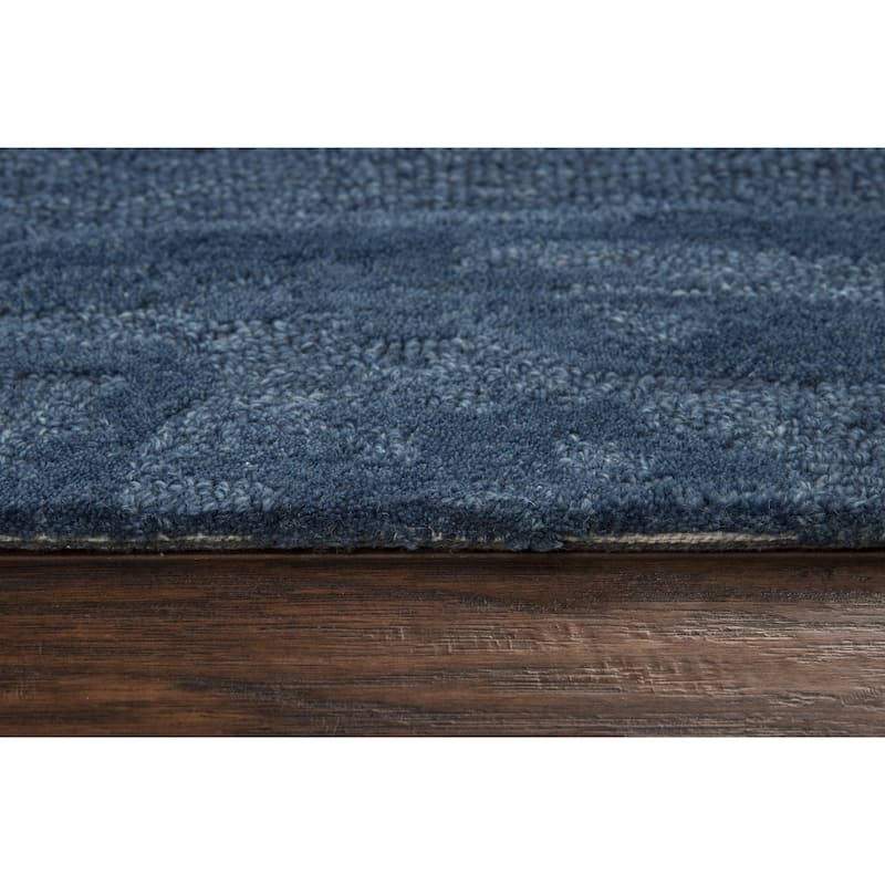 Alora Decor Emerson Blue Abstract Hand-tufted Wool Rug