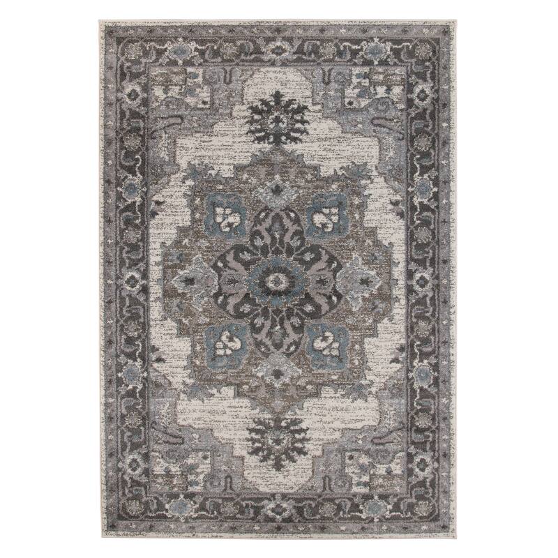 Aurelia Jess Taupe Medallion Area Rug