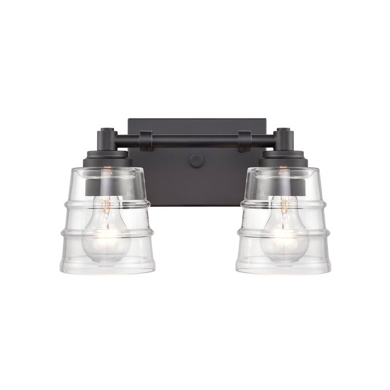 Elk Home Pulsate Satin Nickel With Clear Glass Vanity Light - 13'' - Matte Black