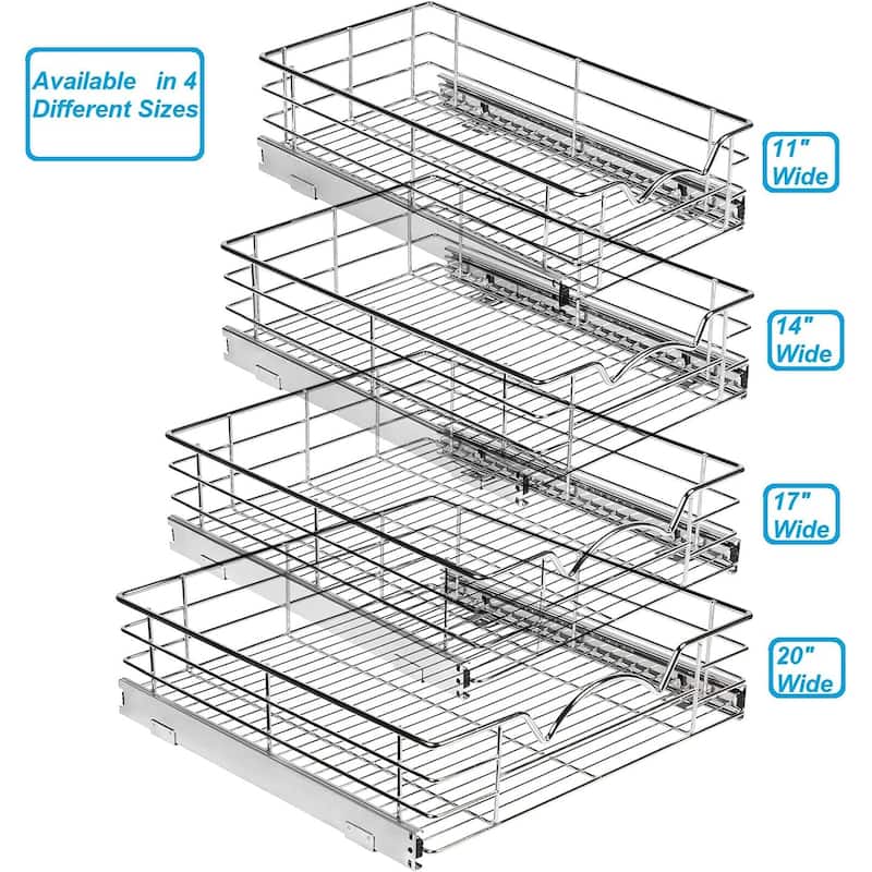HOLDN’ STORAGE Pull Out Cabinet Organizers – 5” High Slide Pull Out Drawers for Kitchen Cabinets