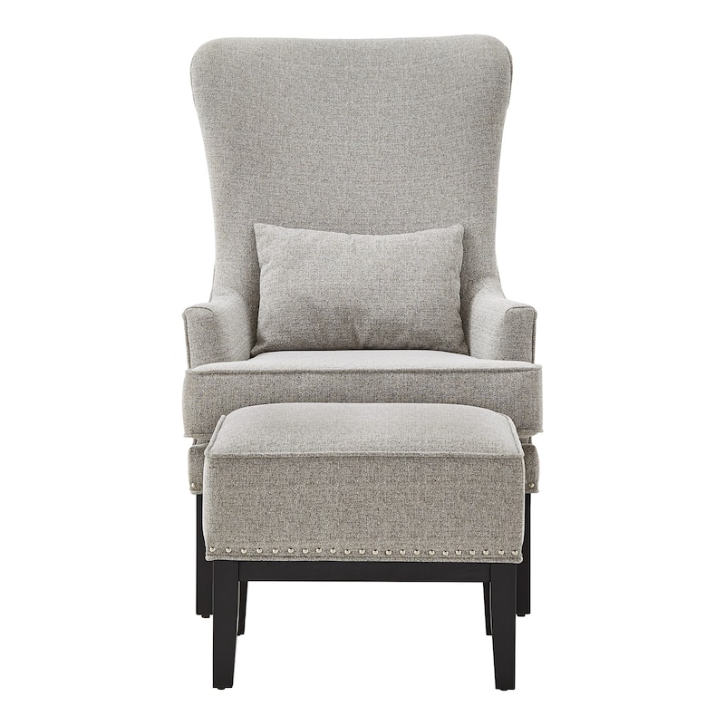 Capella Highback Wing Lounge Chair with Footstool by iNSPIRE Q Artisan