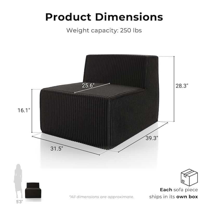 Furniture of America Navir Modern Chenille Foam Modular Sofa Chair