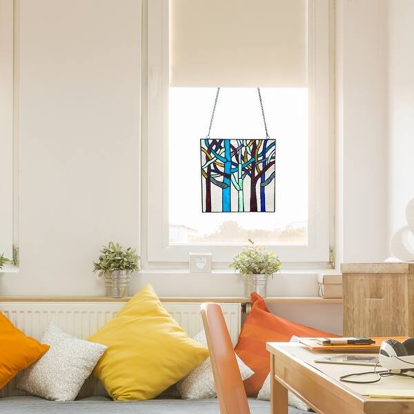 Rainbow Forest Stained Glass Window Panel Rainbow Forest Stained Glass Window Panel