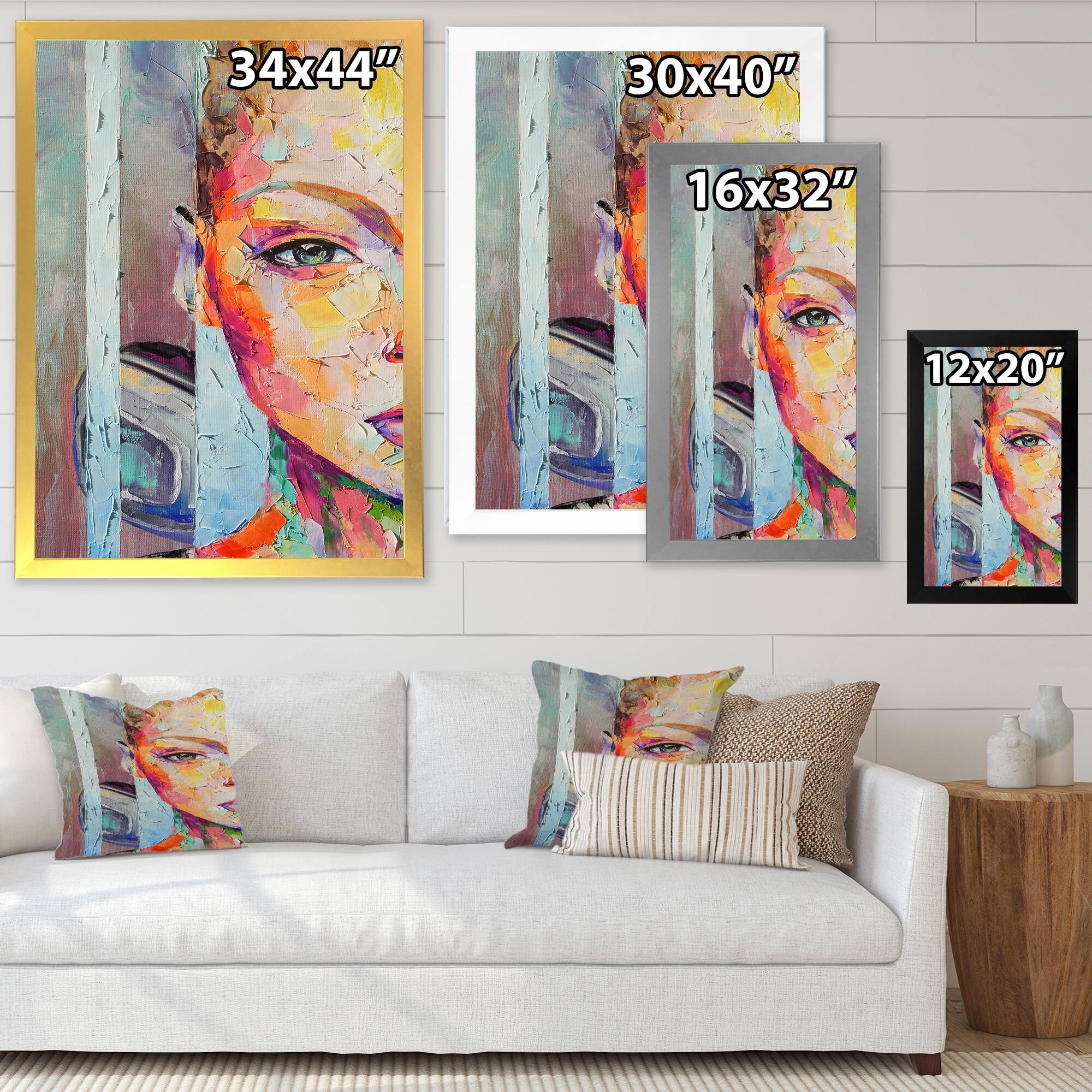 Designart "Pastel Artistic Seduction Woman IV" Glam Framed Wall Art