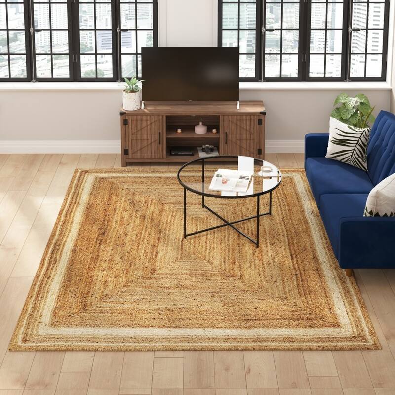 Natural Fiber Jute Area Rug - Indoor Jute Rug - Natural Area Rugs