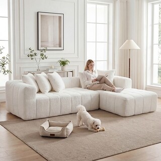 107.9" Cloud Modular Sectional Sofa Couch with L-Shape Chaise, Modern ...