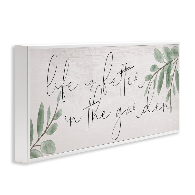 Stupell Life Is Better in Garden Framed Giclee Art Design By Lil' Rue