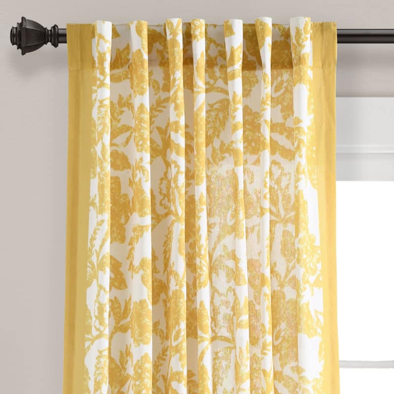 Lush Decor Emma Textured Jacobean Window Curtain Single Panel - 84" x 52"