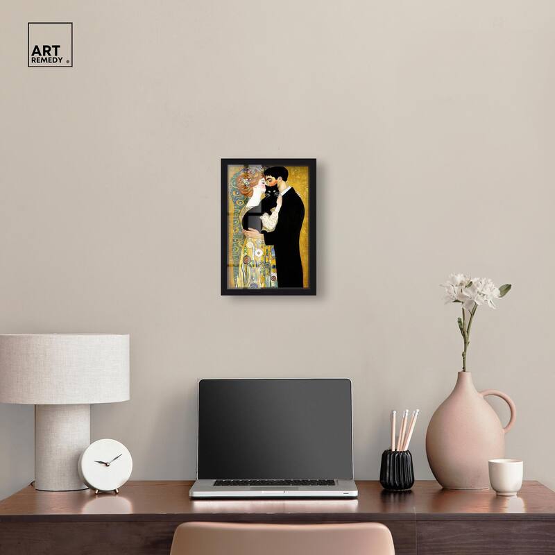 Kiss with Cat Shadowbox by Art Remedy