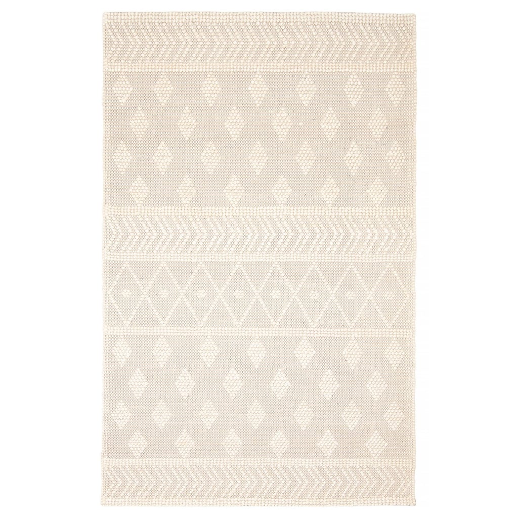 ECARPETGALLERY Braid weave Sienna Cream Wool Rug - 5'0 x 7'10