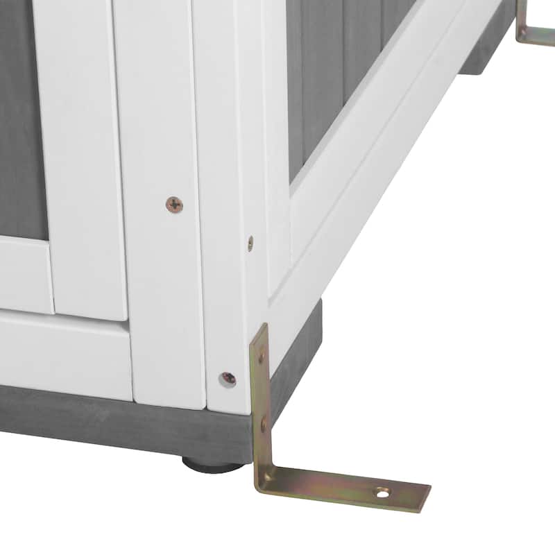 Outdoor 5.5ft Hx4.1ft L Wood Storage Shed, Garden Tool Cabinet with Lockable Doors