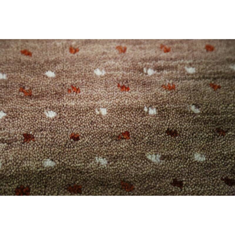 Hand Knotted Oriental 100% Wool Carpet Tribal Animal Pictorial Brown Gabbeh Area Rug - 7' 10'' X 5' 1''