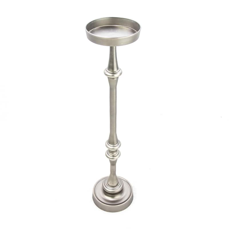 New Ridge Home Goods Antique Silver Pedestal Martini Side Table