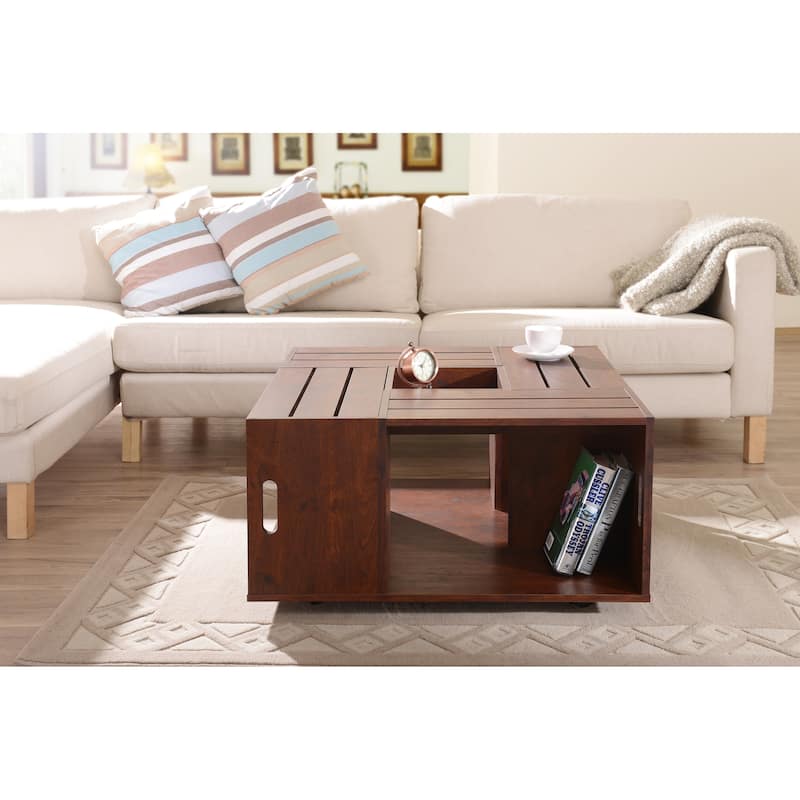 Masa Contemporary 32-inch Multi-Storage Mobile Coffee Table by Furniture of America