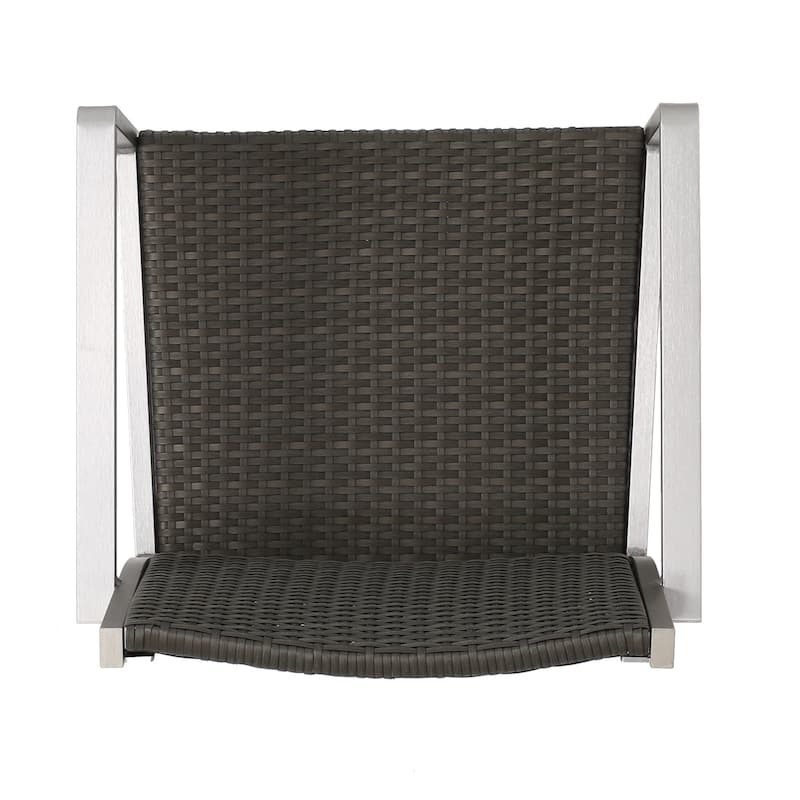 Cape Coral Outdoor 3-piece Bar Set with Glass Table Top by Christopher Knight Home