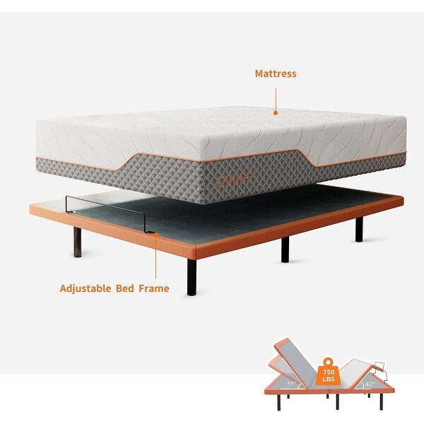 ESHINE Adjustable Bed Frame - 14 inch Hybrid Memory Foam ESHINE Adjustable Bed Frame - 14 inch Hybrid Memory Foam