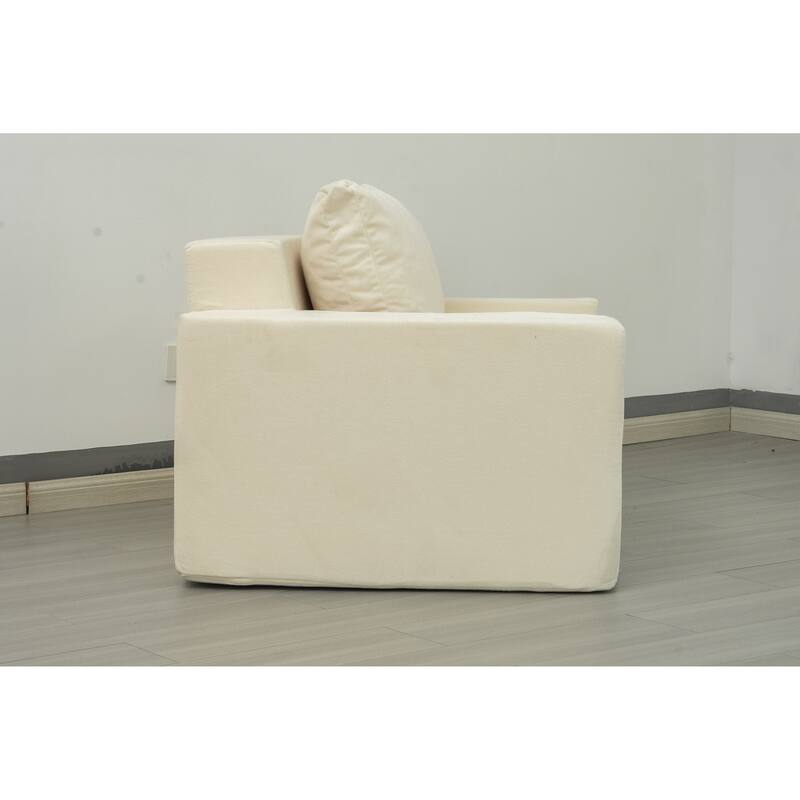 Sofa in a box Foam Sofa Couch with Pillow, Bean Bag Chairs for Adults Stuffed High-Density Foam, Large Bean Bag Single Sofa