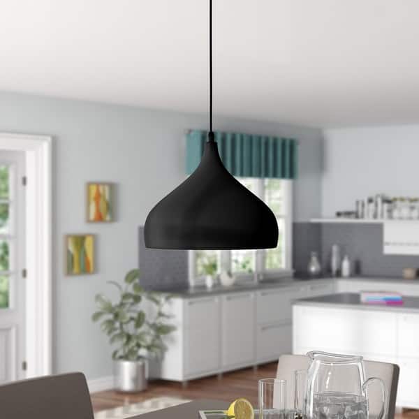 slide 2 of 10, Modern 1-light Pendant Light Black
