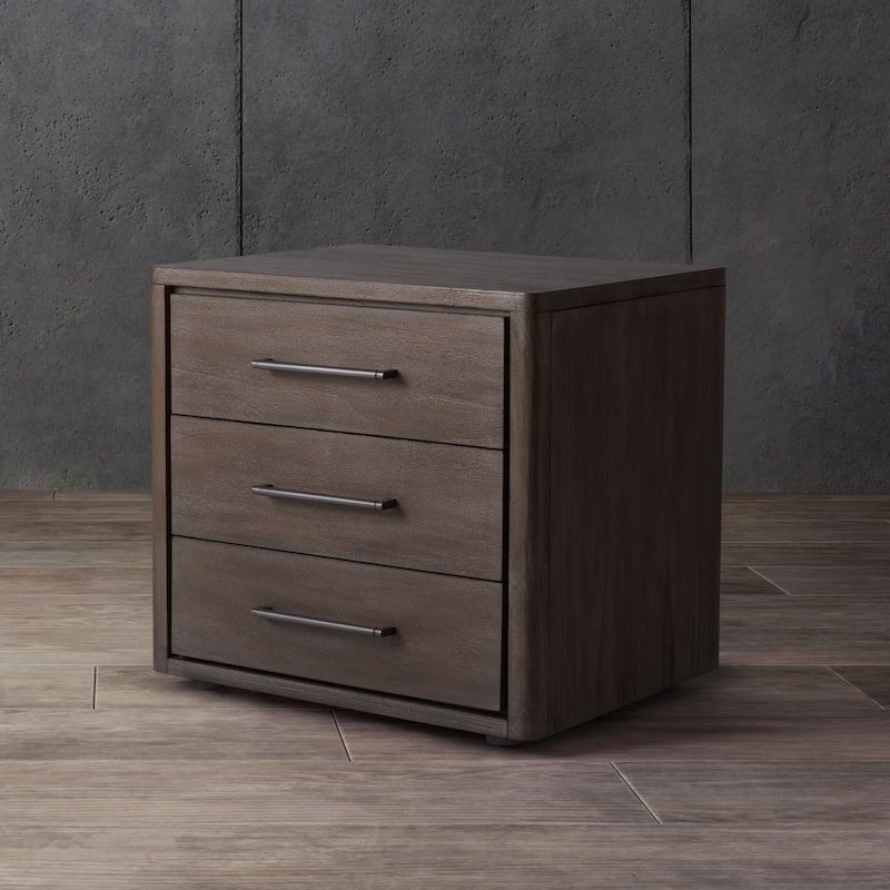 SAFAVIEH Couture Rolfke 3-Drawer Wood Nightstand - Light Brown