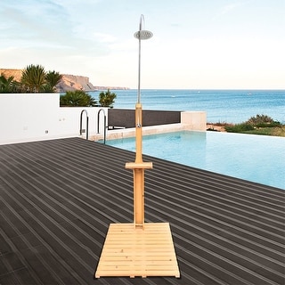 Timed Pool Shower Outdoor Garden Pool Shower with Wood Chassis Board - Bed Bath & Beyond ...