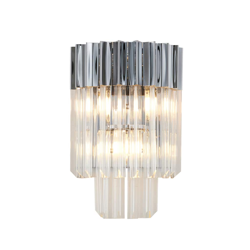 3-Light Chrome Stainless Steel Frame Wall Sconce