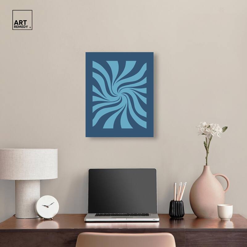 Carnaval Retro Blues Canvas by Art Remedy, Gallery Wrapped