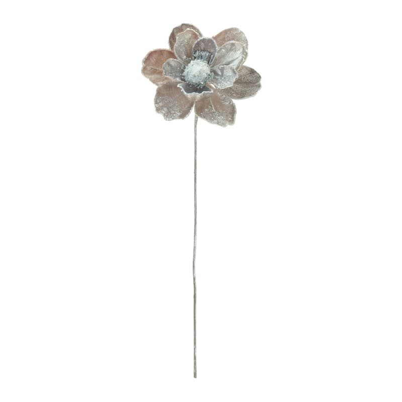 Beaded Magnolia Floral Artificial Christmas Stems - 28" - Set of 2