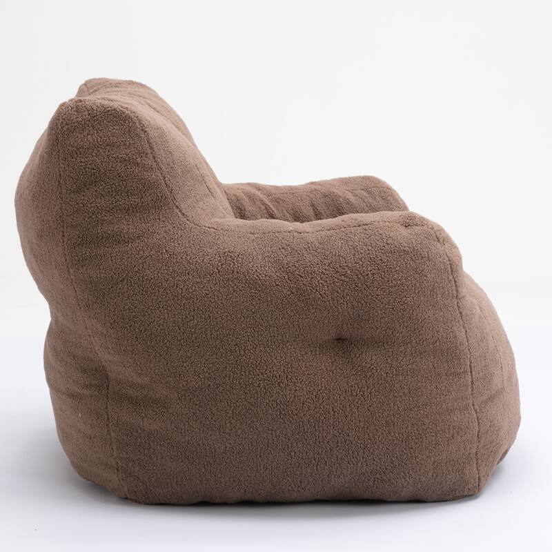 Coffee Teddy Modern 39.37" Upholstered Bean Bag Chair with Memory Sponge for Living Room