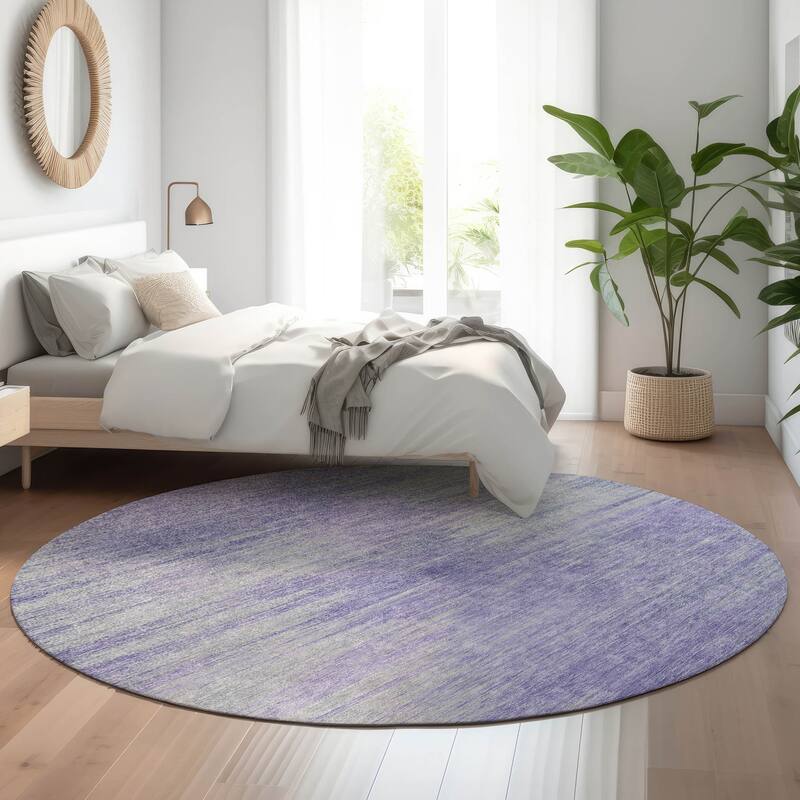 Premium Washable Super Soft Solid Ombre Mayfield Rug - Plum - 8' x 8'