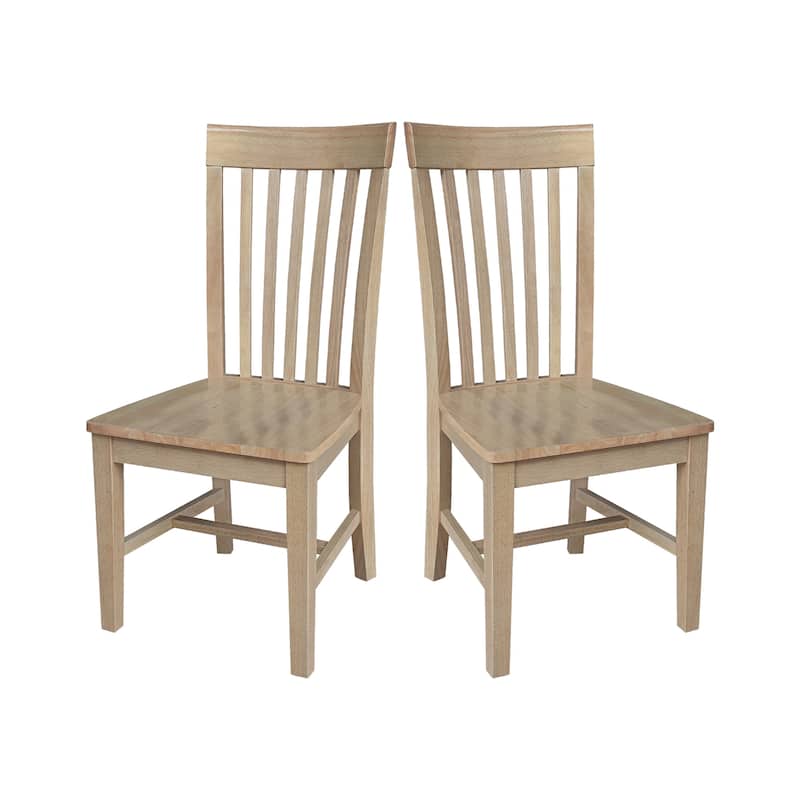 Solid Wood Tall Mission Dining Chairs, Set of 2 - Honey