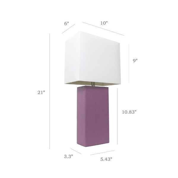 Elegant Designs 2 Pack Modern Leather Table Lamps with White Fabric Shades Bed Bath Beyond 34653951