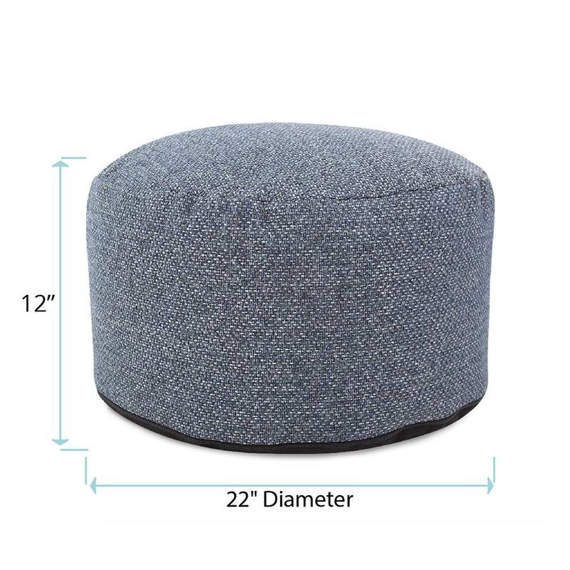 Allan Andrews Round Foot Pouf Panama Indigo