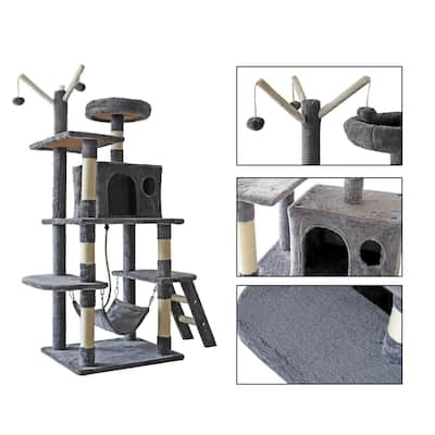 confote 62'' Multi-Level Cat Tree Activity Tower Condo Top Perch