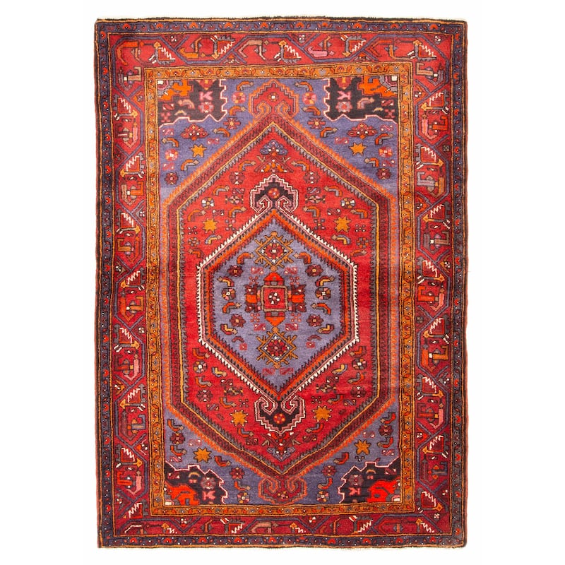 ECARPETGALLERY Hand-knotted Andelz Red Wool Rug - 4'9 x 6'9