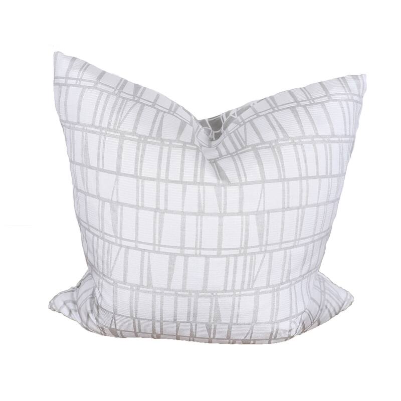 HomeRoots 20" X 20" Gray and White Geometric Polyester Zippered Pillow