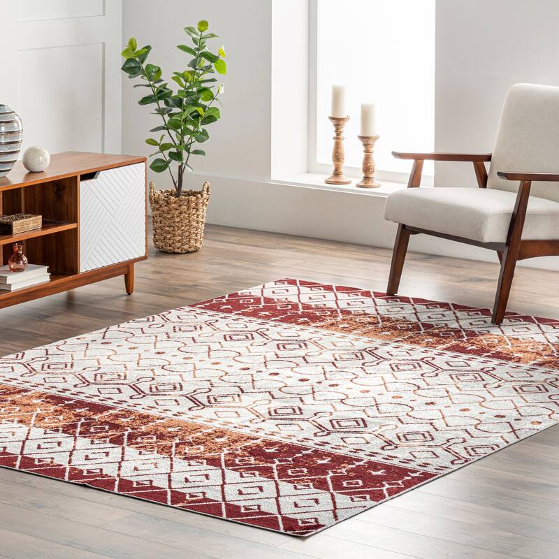 Nuloom Audrey SpinClean Machine Washable Geometric Moroccan Area Rug