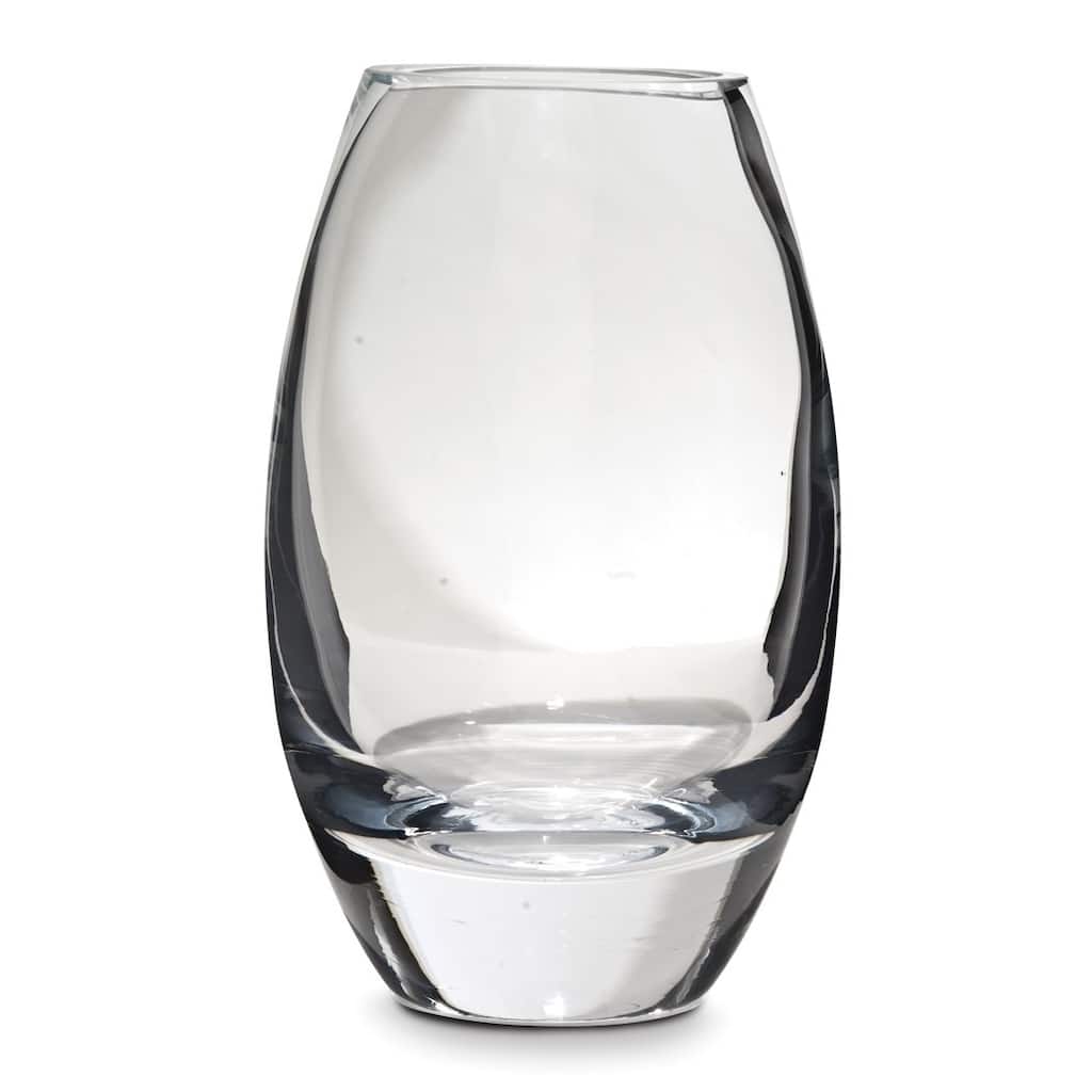 Curata Handcrafted Lead-Free Oval Crystal Vase - 4.25" x 9.75"