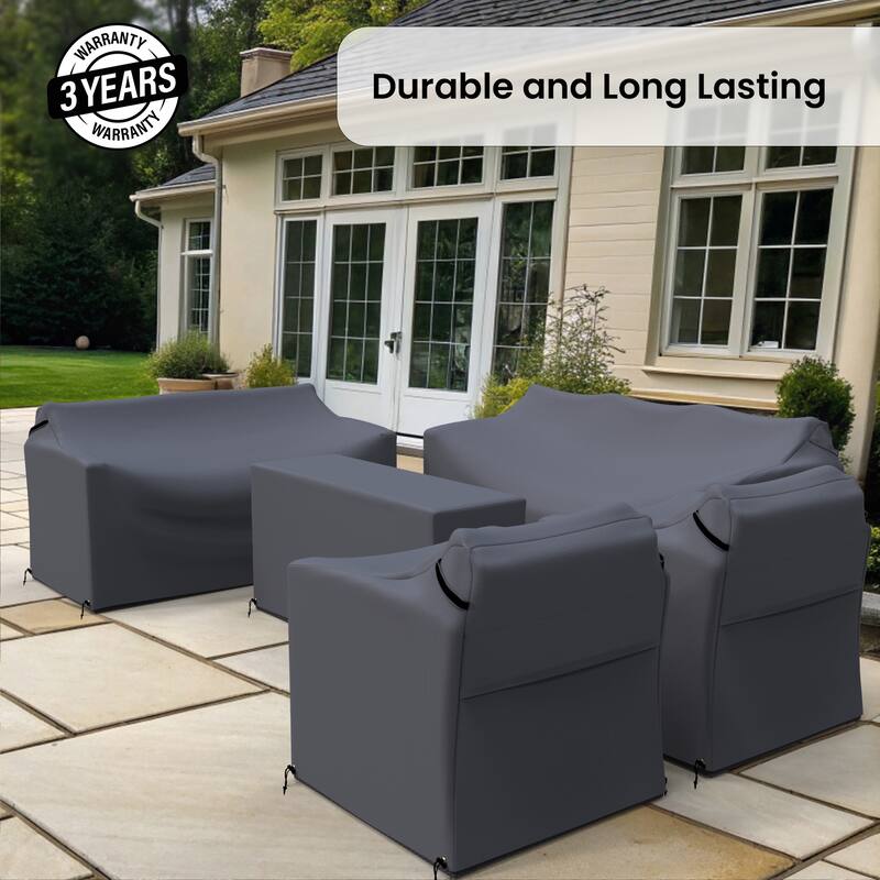 Forever Patio Outdoor Wicker Conversation Set Sofa Seating Group 5-piece Furniture Cover - 34 x 72 x 28