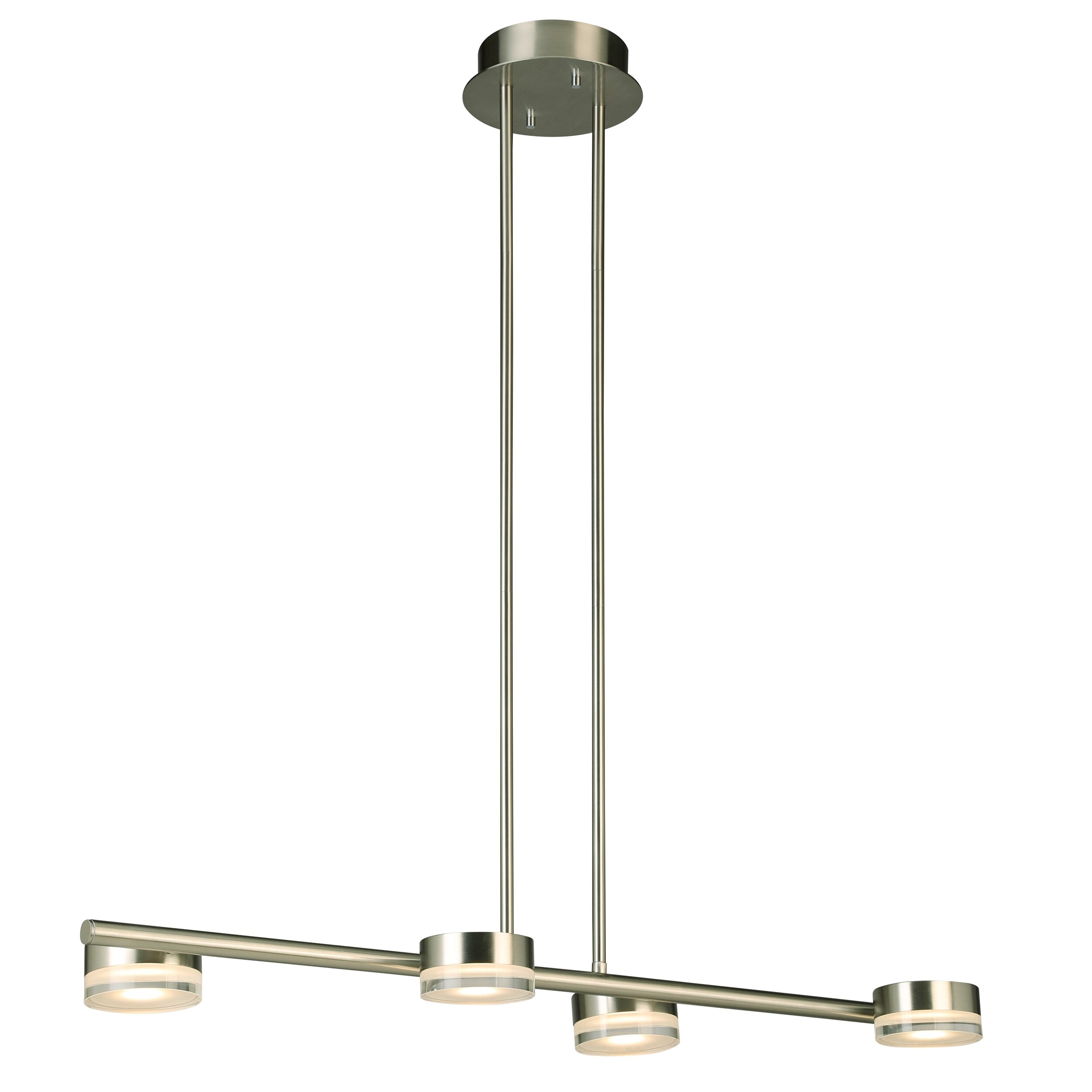 Shop Eglo Transton 4 Light Brushed Nickel Led Pendant With White