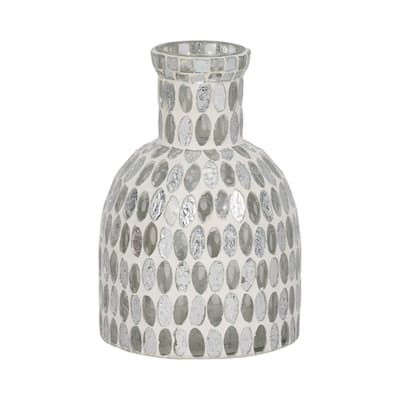 Sagebrook Home Glass Round Mosaic Vase