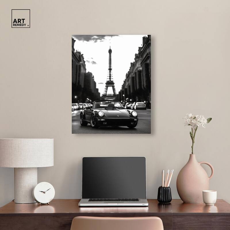 Street Scene with Porsche Canvas by Art Remedy, Gallery Wrapped