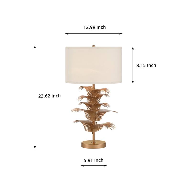 Acroma Demrul Table Lamp with Metal Leaves Rod - 1-light