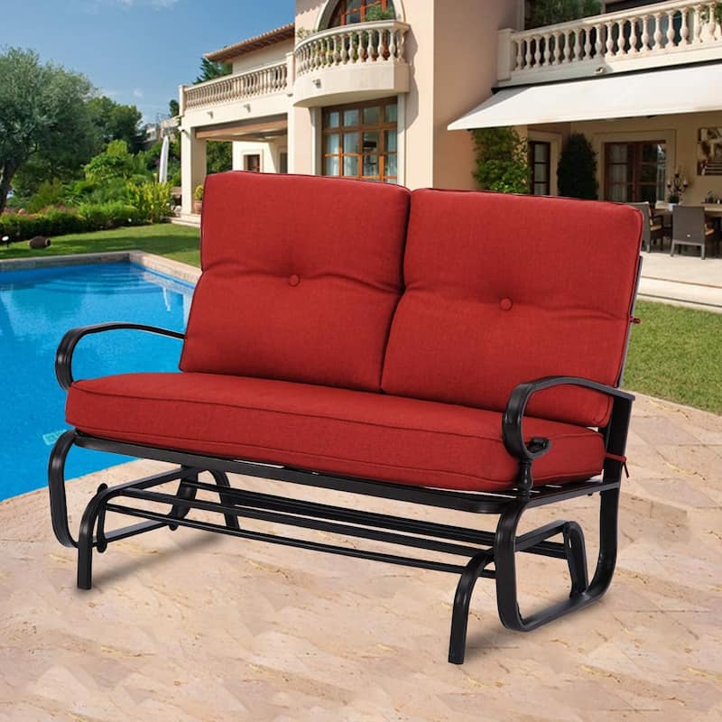Nista 2 Person Outdoor Patio Glider Garden Bench Rocker Chair by Havenside Home