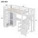 preview thumbnail 4 of 23, Loft Bed with Desk, USB Ports, 5-Layer Shelf, Space-Saving Metal Loft Bed Frame with Wardrobe and Stairs, Easy Assembly