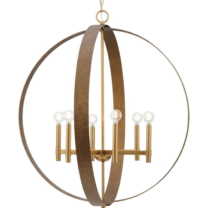 Progress Lighting P400392 Allegheny 6 Light 32" Wide Globe Chandelier - Soft Gold