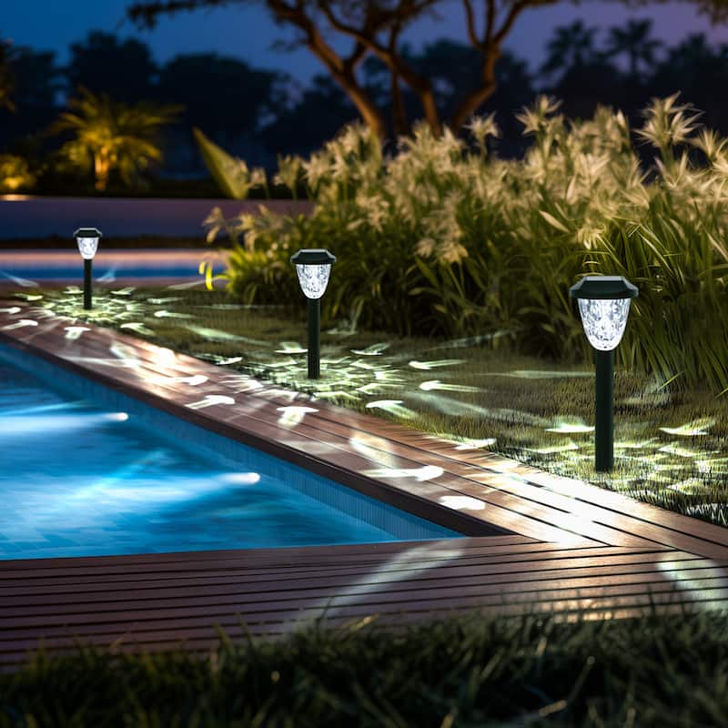 Solar Outdoor Lights, Bright Solar Pathway Lights, Waterproof Solar Lights, Cold White