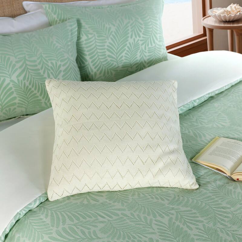 Southern Tide Herringbone Square Ivory Decorative Pillow