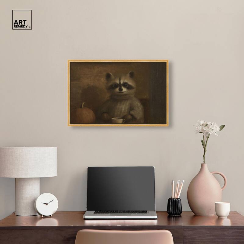 Raccoon Reverie Canvas by Art Remedy